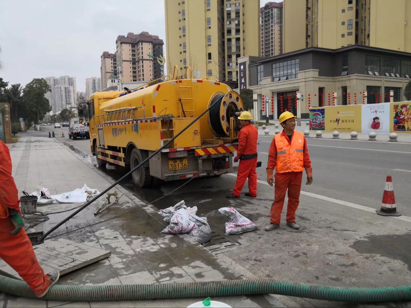 湘桥排污管道清淤-管道清洗